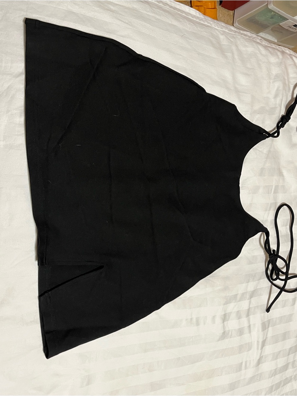 Tiger Mist Black Halter Crop Tank Top